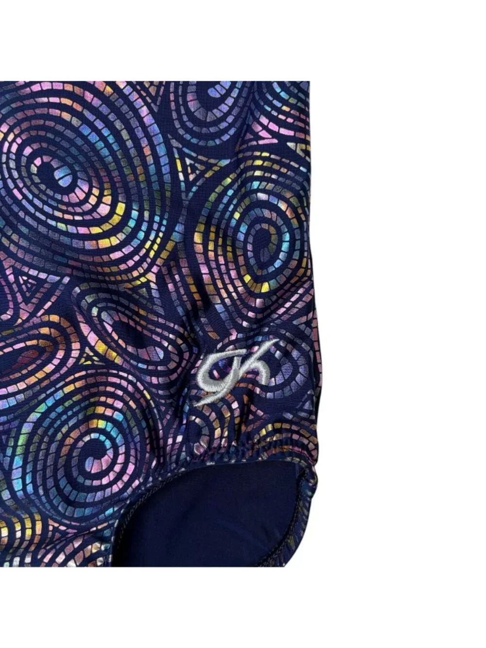 GK Metallic Swirl Gymnastics Leotard Size Child XS Blue Purple Yellow